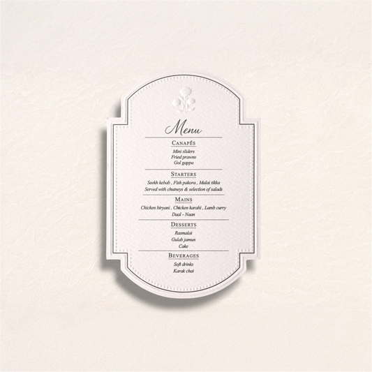 Embossed Arch Menu Cards