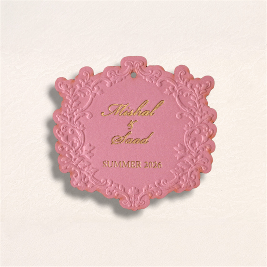 Blush Baroque Scallop Tags