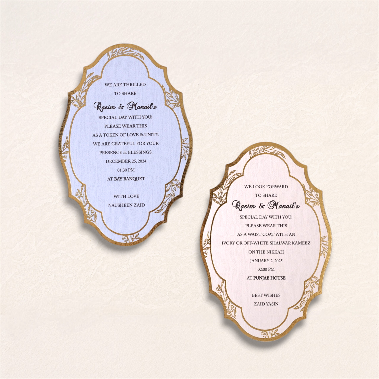 Gilded Arabesque Attire Cards