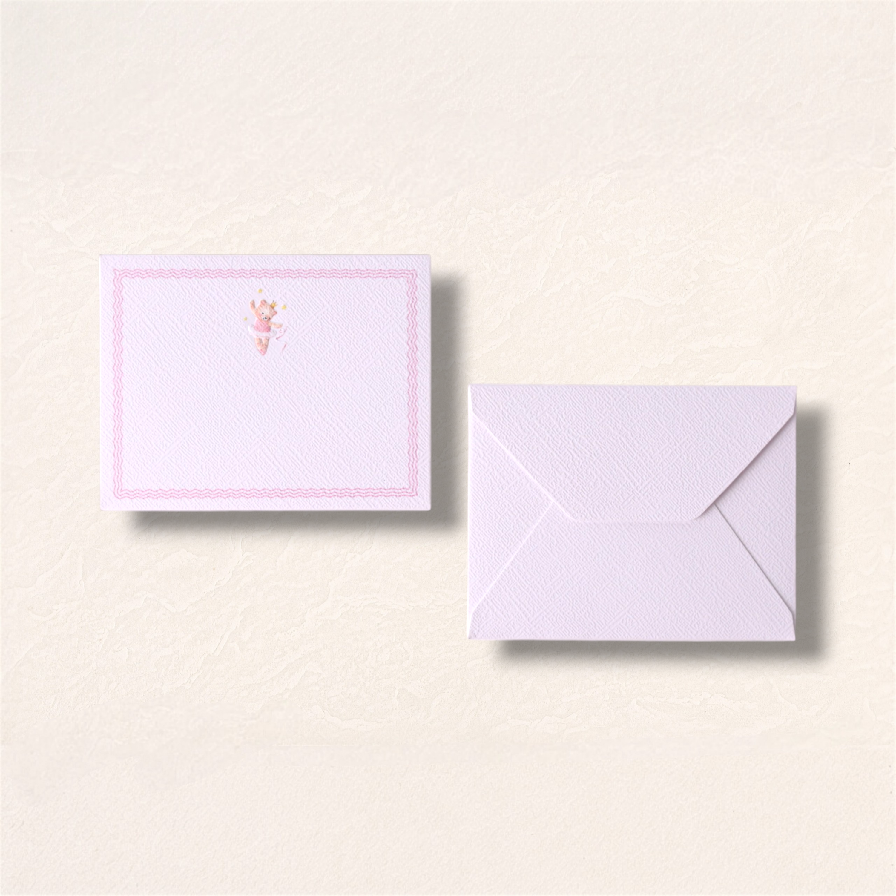 Blush Teddy stationery