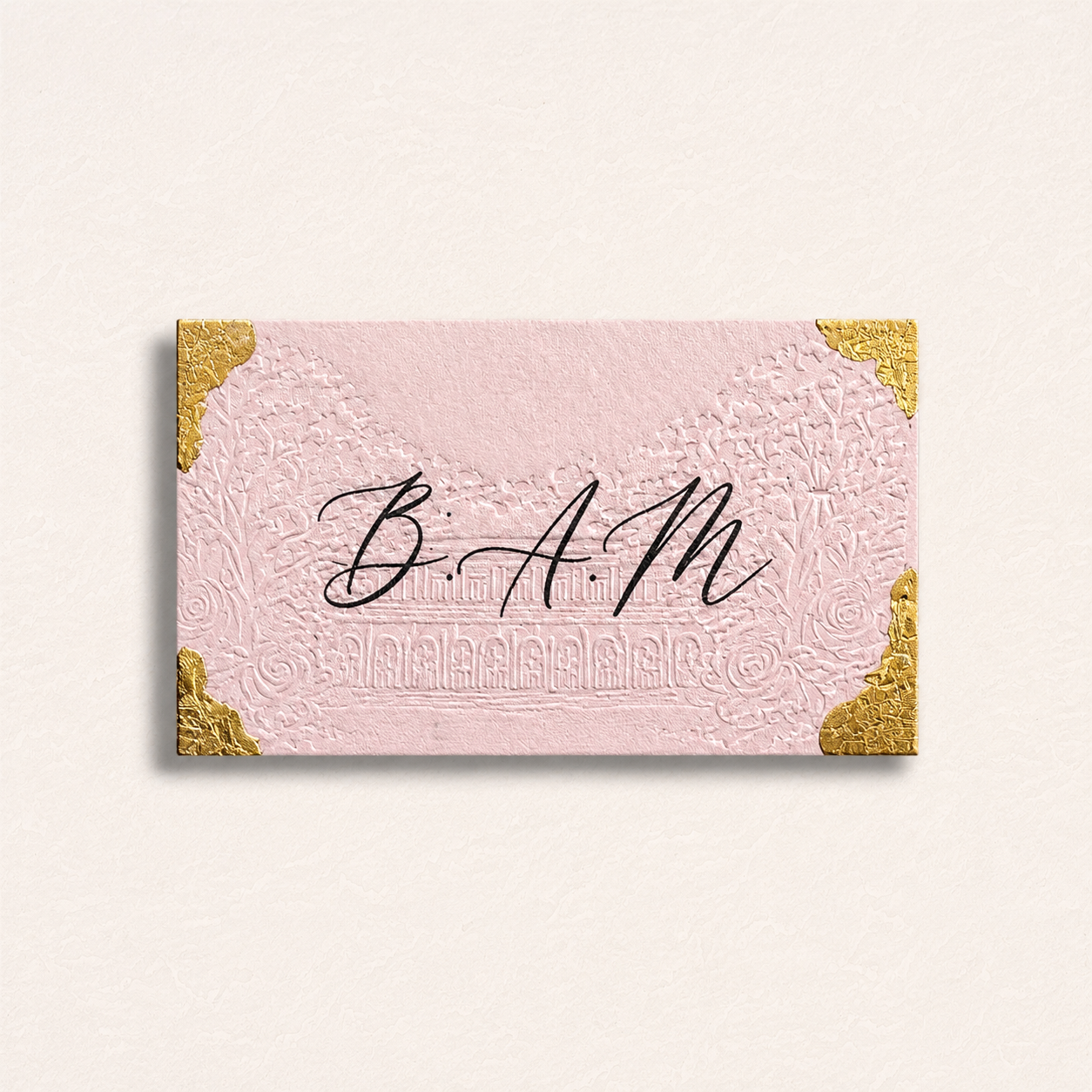 Foiled, Recycled, deckled & engraved/ embossed background