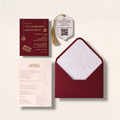 Crimson embossed & foil Wedding Set