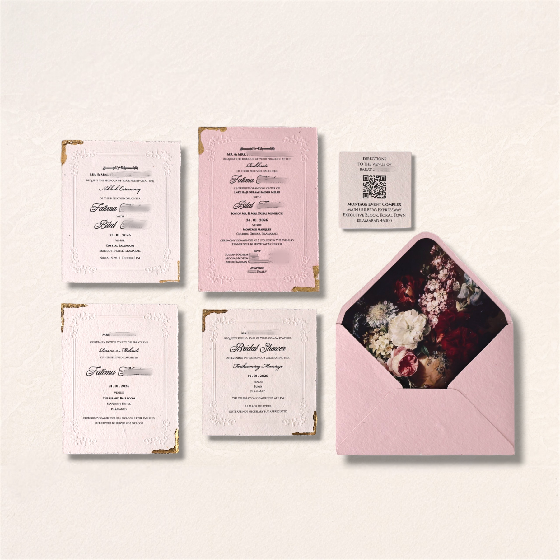Gilded Deckle Wedding Suite